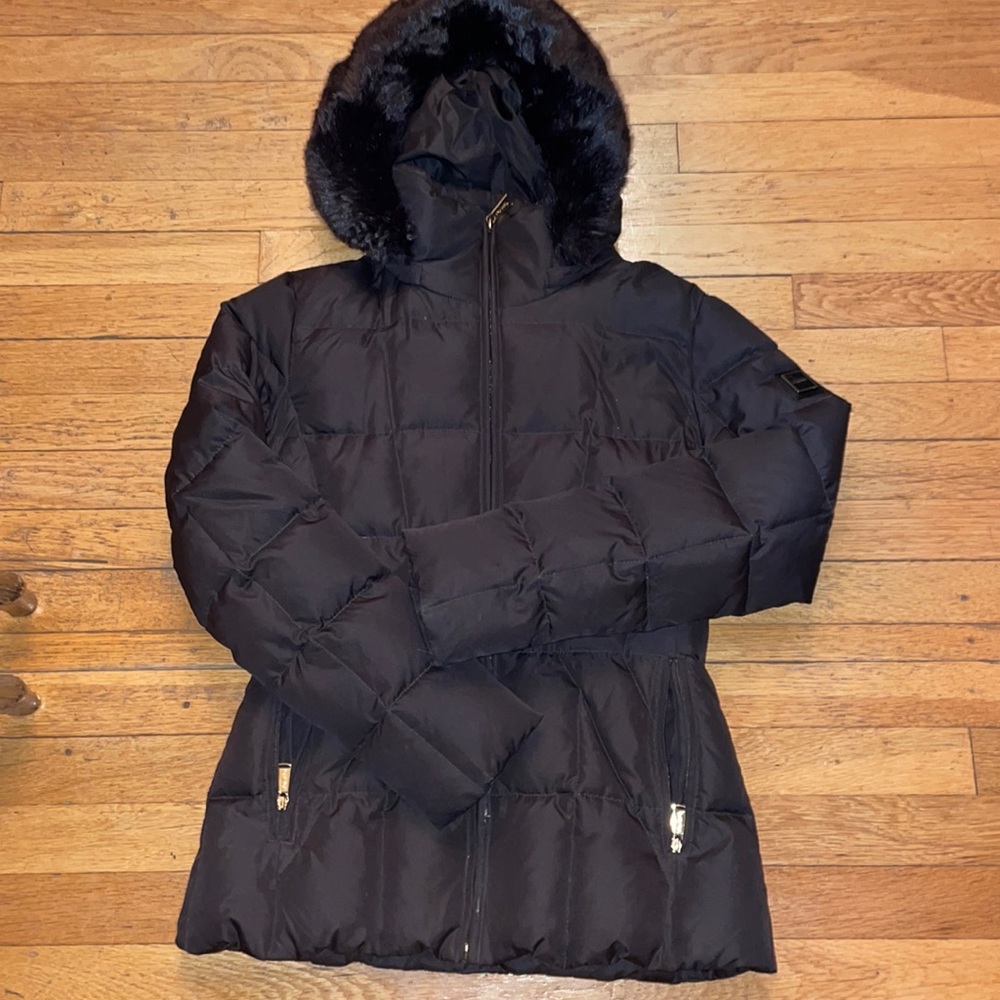 CALVIN KLEIN WOMANS BROWN HOODED JACKET SMALL